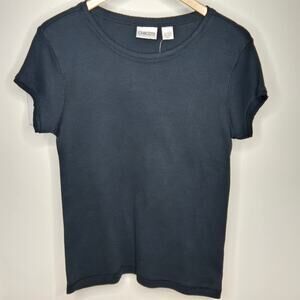 NWT CHICO'S Castaway Black Short Sleeve Women's Tee Size 1/Medium